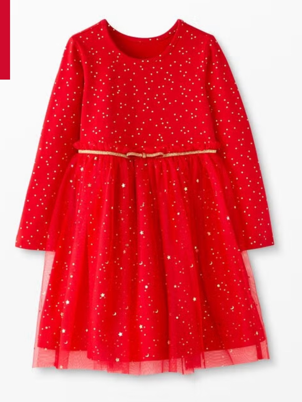Hanna Andersson Red Glitter Star Tulle Dress